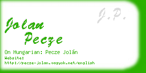 jolan pecze business card